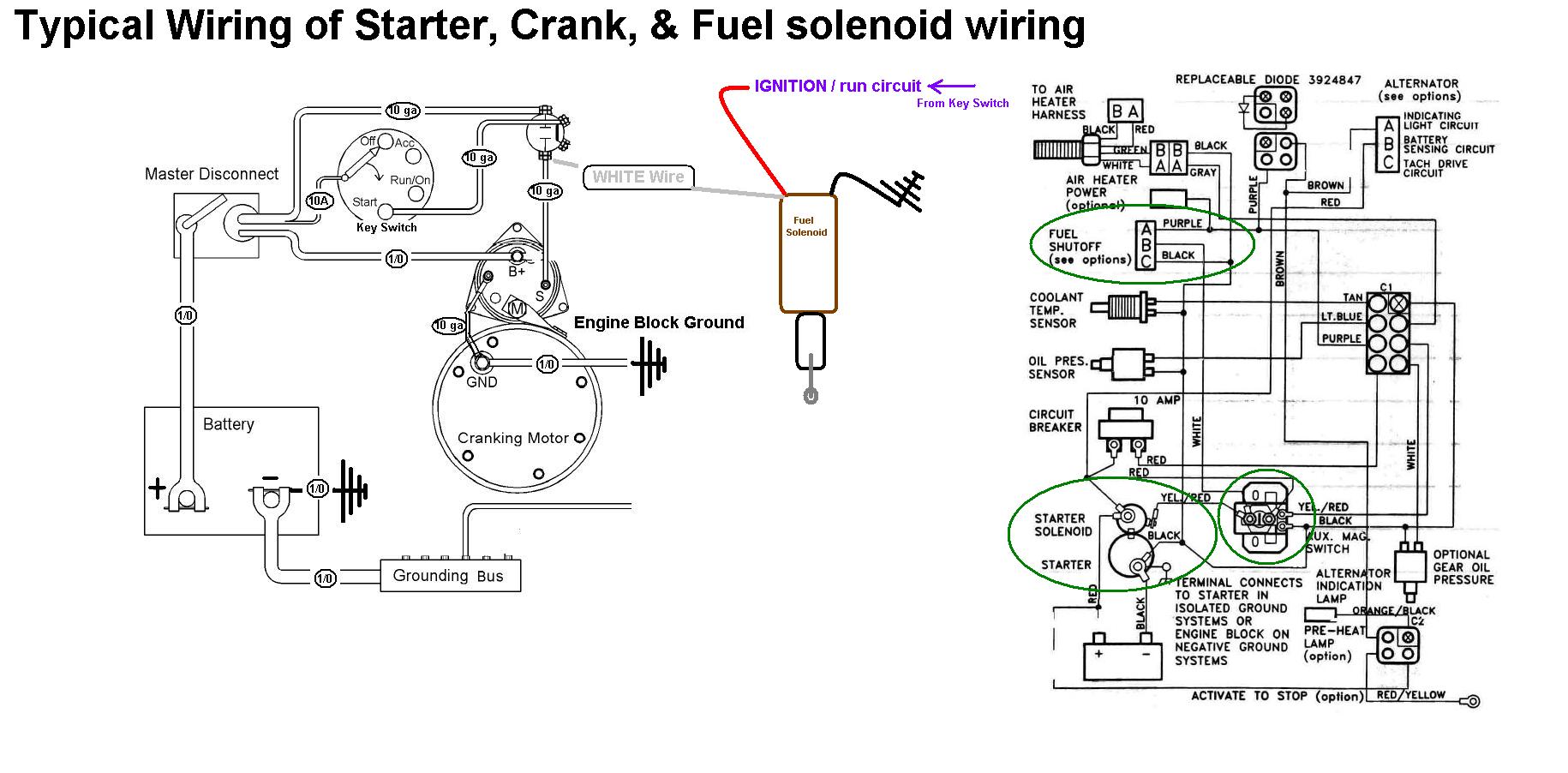 Starter  Crank  U0026 Fuel Shutoff Solenoid Wiring