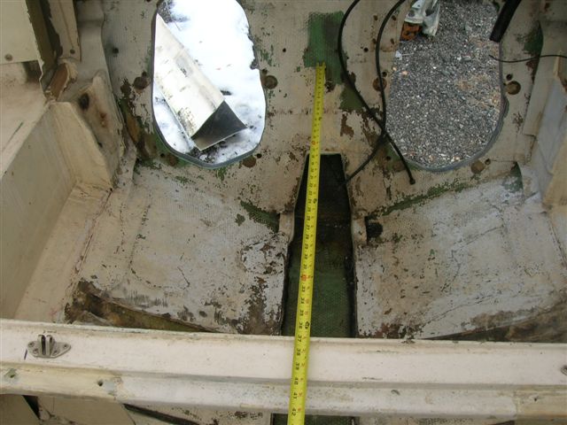 Transom showing twin outdrive removal