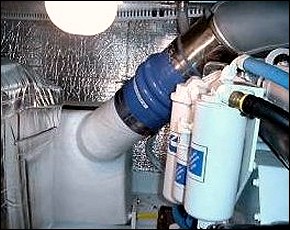 8" Outlet/custom lift muffler from port QSM-11 Vdrive shown above