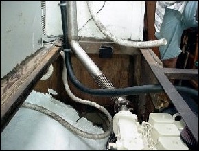 First part of riser shown above with "FLEX" section The top of this engine is 18" below the waterline "static"