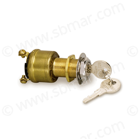 Cole Hersee Brass Marine Ignition Switch, Off/Ign/Start