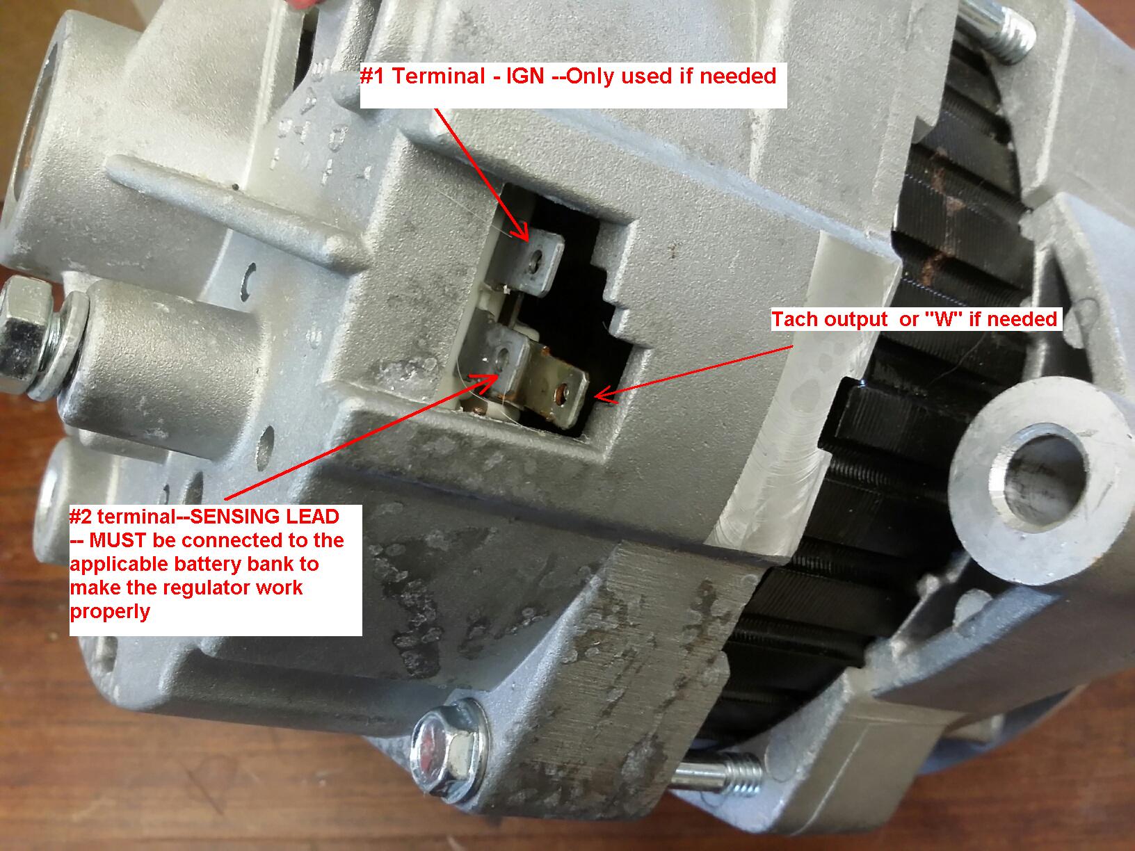 Delco 3-Wire Alternator with 3-Spade Terminal Plug