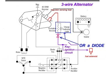 3-Wire Alternator Regulator Diagram