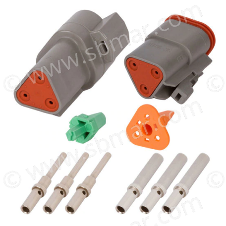 Deutsch DT 3 Way Gray Connector Assembly Kit