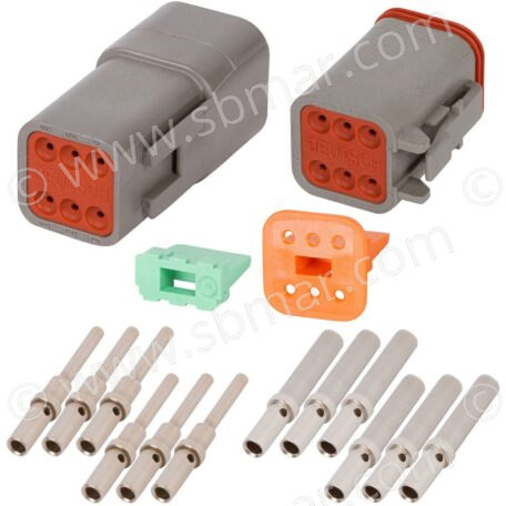 Deutsch DT 6 Way Gray Connector Assembly Kit
